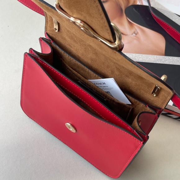 (new+card) Coach Morgan crossbody adjustable strap bag red size 7.25 x 5.25 inch - Picture 11 of 13